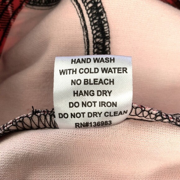 Labijou Pants Women Size M Red Scottish Tartan Skinny Leg Lightweight High Waist - Picture 6 of 7